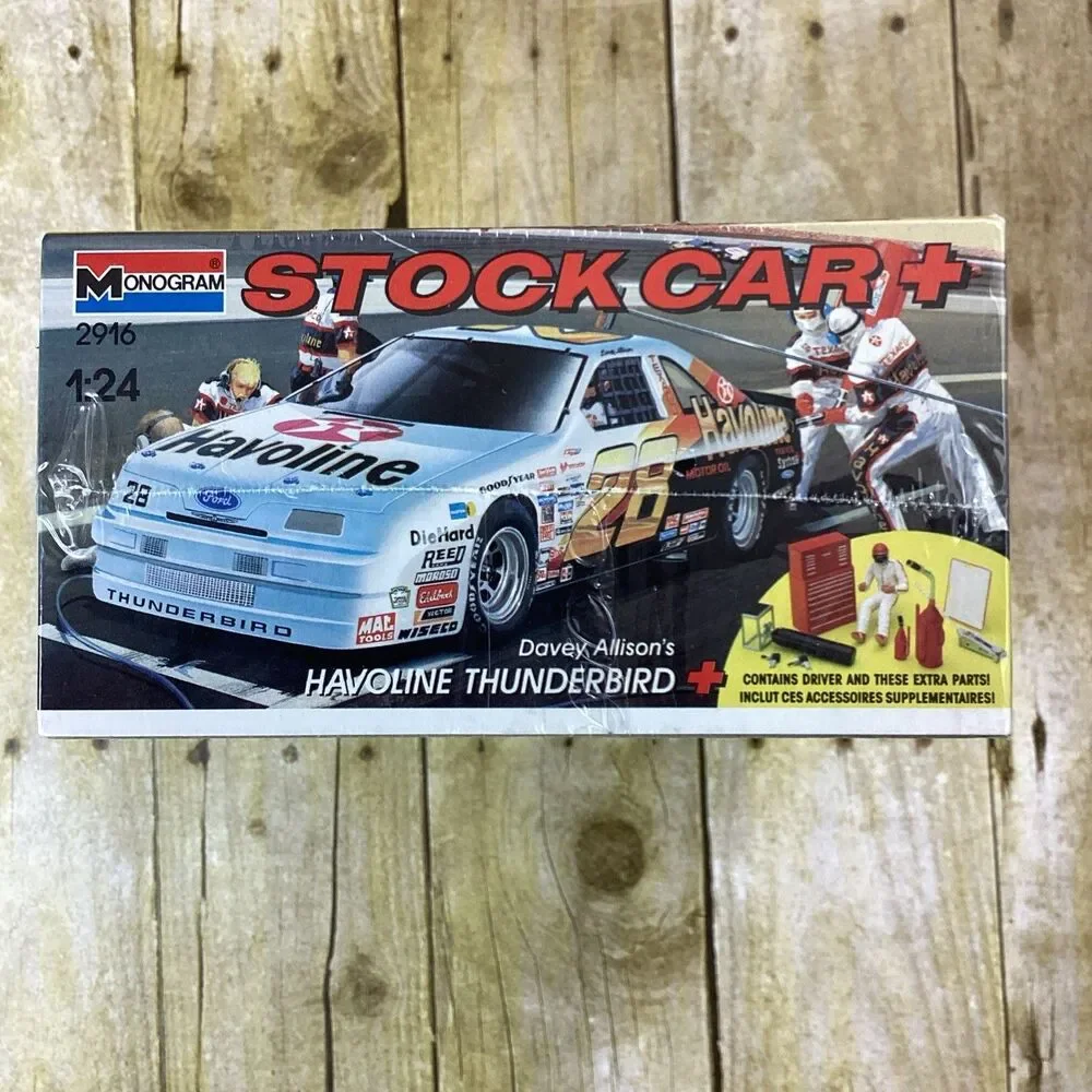 Monogram Stock Car Havoline Thunderbird Model Kit Davey Allison Driver Tools 75p
